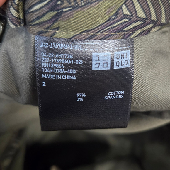 Carine Roitfeld Green Jungle Print Palm Leaf Pencil Uniqlo Midi Skirt Size 2 - Picture 5 of 8